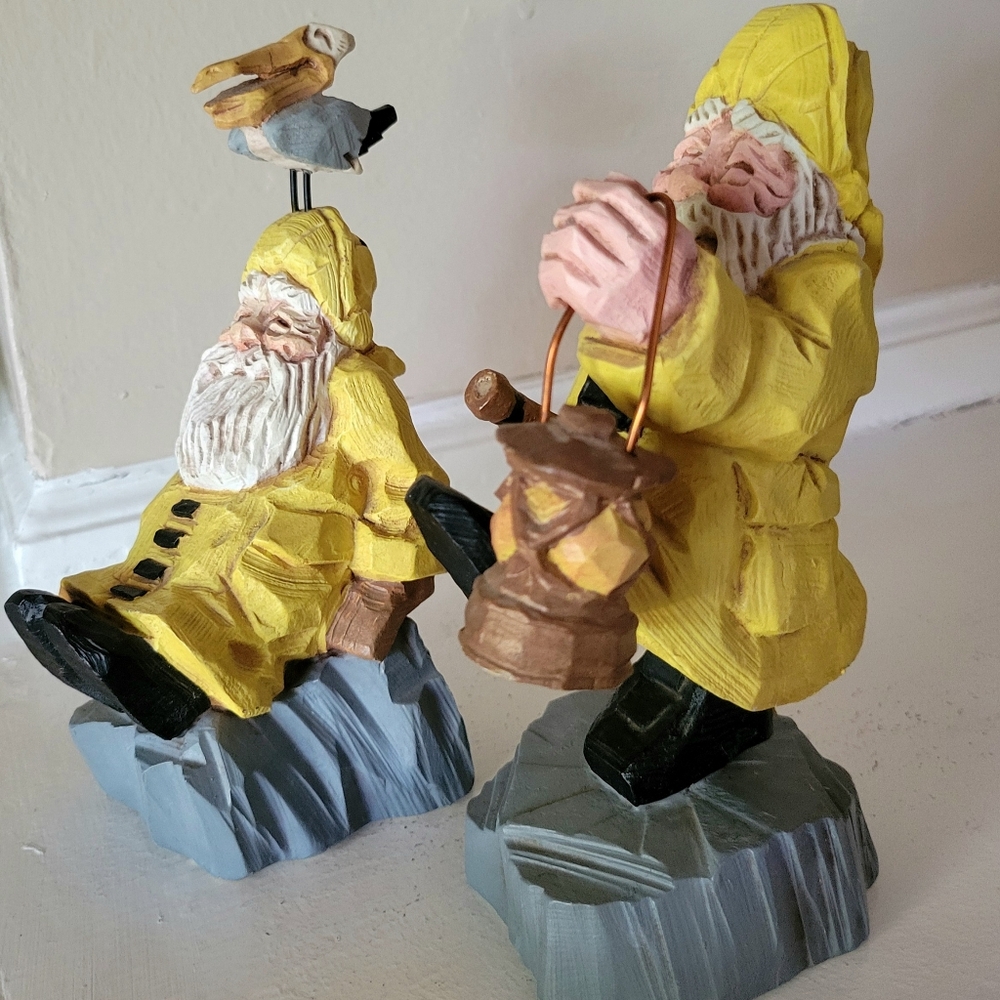 2 Vintage David Frykman "Lighthouse Keeper” Figurines 1995 Vintage